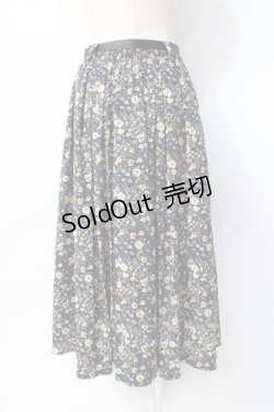 画像2: axes femme / フラワー前開きスカート  紺 Y-25-07-31-107-AX-SK-SZ-ZI