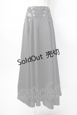 画像1: Ozz Croce / コルセットデザインロングスカート  黒 Y-25-07-31-113-OO-SK-AS-ZS