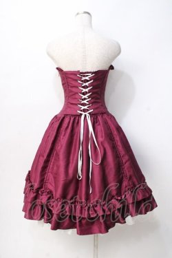 画像3: ATELIER PIERROT / バッスルコルセットワンピース  ワイン×ホワイト Y-25-07-31-114-EL-OP-SZ-ZY