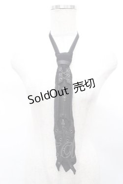 画像1: Ozz Croce / モチーフ付きネクタイ  黒 Y-25-07-31-014-OO-ZA-AS-ZY