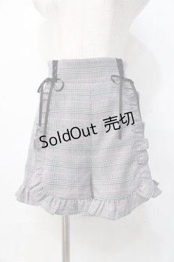画像1: Honey Cinnamon / チェックフリルショートパンツ F グレー Y-25-07-31-121-LO-PA-SZ-ZY
