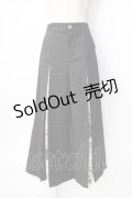 axes femme / スカーフ切替ワイドパンツ  黒 Y-25-07-31-122-AX-PA-SZ-ZY