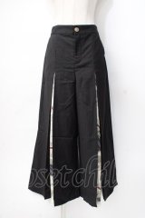 axes femme / スカーフ切替ワイドパンツ  黒 Y-25-07-31-122-AX-PA-SZ-ZY