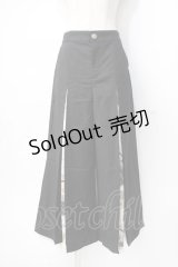axes femme / スカーフ切替ワイドパンツ  黒 Y-25-07-31-122-AX-PA-SZ-ZY