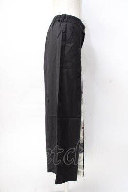 画像2: axes femme / スカーフ切替ワイドパンツ  黒 Y-25-07-31-122-AX-PA-SZ-ZY