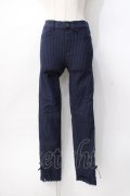 axes femme / ストライプレギンスパンツ  紺 Y-25-07-31-123-AX-PA-SZ-ZY