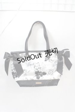 画像1: Maison de FLEUR / フラワー柄トートバッグ F ブラック Y-25-07-31-017-LO-BG-SZ-ZY