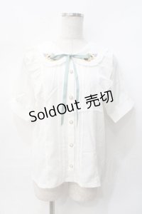 axes femme POETIQUE / ヒマワリブーケ刺繍ブラウス  生成り Y-25-07-31-025-AX-BL-SZ-ZY