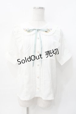画像1: axes femme POETIQUE / ヒマワリブーケ刺繍ブラウス  生成り Y-25-07-31-025-AX-BL-SZ-ZY