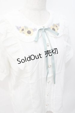 画像4: axes femme POETIQUE / ヒマワリブーケ刺繍ブラウス  生成り Y-25-07-31-025-AX-BL-SZ-ZY