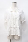 axes femme POETIQUE / マリン刺繍パフブラウス  白 Y-25-07-31-028-AX-BL-SZ-ZY