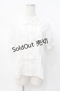 axes femme POETIQUE / マリン刺繍パフブラウス  白 Y-25-07-31-028-AX-BL-SZ-ZY