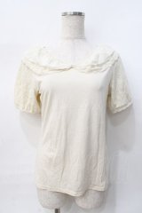 axes femme / レースパフスリーブTシャツ M 生成り Y-25-07-31-029-AX-TO-SZ-ZY