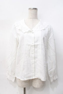 画像1: axes femme POETIQUE / コットンレースブラウス  白 Y-25-07-31-030-AX-BL-SZ-ZY