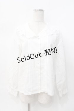 画像1: axes femme POETIQUE / コットンレースブラウス  白 Y-25-07-31-030-AX-BL-SZ-ZY