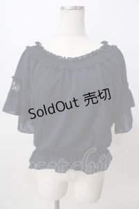 axes femme / エスパンディフレア袖プルオーバー  紺 Y-25-08-02-039-AX-TO-SZ-ZY