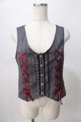 axes femme / レースアップベスト  グレー Y-25-08-02-040-AX-TO-SZ-ZY