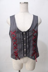 axes femme / レースアップベスト  グレー Y-25-08-02-040-AX-TO-SZ-ZY