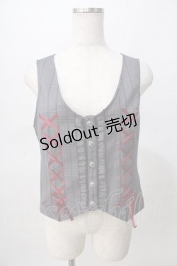 画像1: axes femme / レースアップベスト  グレー Y-25-08-02-040-AX-TO-SZ-ZY