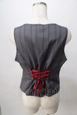 画像2: axes femme / レースアップベスト  グレー Y-25-08-02-040-AX-TO-SZ-ZY