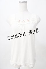 axes femme / ローズモチーフタンク  生成り Y-25-08-02-041-AX-TO-SZ-ZY