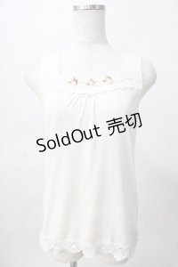 axes femme / ローズモチーフタンク  生成り Y-25-08-02-041-AX-TO-SZ-ZY