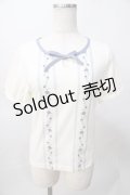 Fi.n.t / チロル刺繍パイピングトップス F オフ×ブルー Y-25-08-02-043-CA-TO-SZ-ZI