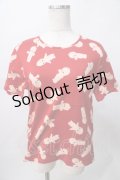 PINK HOUSE / キューピー総柄半袖カットソー  赤 Y-25-08-02-045-LO-TO-SZ-ZY