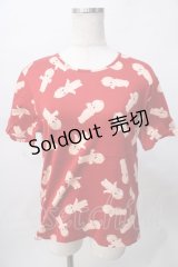 PINK HOUSE / キューピー総柄半袖カットソー  赤 Y-25-08-02-045-LO-TO-SZ-ZY