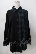Deorart / チェック柄オーバーサイズ・ワイドシャツ L グリーン Y-25-08-02-056-PU-BL-SZ-ZY