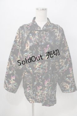 画像1: LISTEN FLAVOR / ドラゴンチャイナブロケードシャツ F ブラック Y-25-08-02-057-PU-BL-SZ-ZY