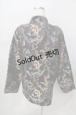 画像2: LISTEN FLAVOR / ドラゴンチャイナブロケードシャツ F ブラック Y-25-08-02-057-PU-BL-SZ-ZY