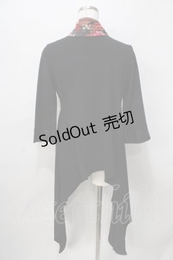 画像2: Qutie Frash / 和柄襟カーディガン  黒 Y-25-08-02-059-QU-TO-SZ-ZY