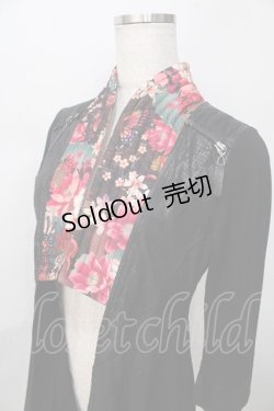 画像3: Qutie Frash / 和柄襟カーディガン  黒 Y-25-08-02-059-QU-TO-SZ-ZY