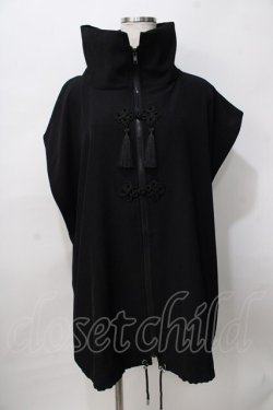 画像1: Deorart / チャイナ・中華ボタン　ジレ ベスト M ブラック Y-25-08-02-060-PU-TO-SZ-ZY
