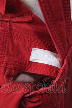 画像3: PINK HOUSE / ローズハートリース刺繍タブリエ  赤 Y-25-08-02-074-LO-OP-SZ-ZY