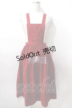 画像1: PINK HOUSE / キューピーロゴプリントエプロンデザインスカート  赤 Y-25-08-02-075-LO-SK-SZ-ZY