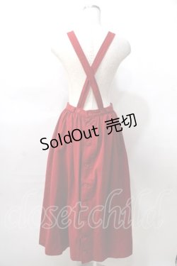 画像2: PINK HOUSE / キューピーロゴプリントエプロンデザインスカート  赤 Y-25-08-02-075-LO-SK-SZ-ZY