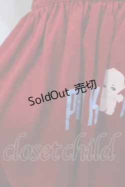 画像4: PINK HOUSE / キューピーロゴプリントエプロンデザインスカート  赤 Y-25-08-02-075-LO-SK-SZ-ZY