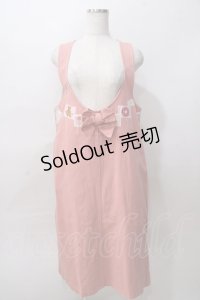 PINK HOUSE / ワッペンリボン付きジャンパースカート  ピンク Y-25-08-02-078-LO-OP-SZ-ZY