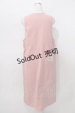 画像2: PINK HOUSE / ワッペンリボン付きジャンパースカート  ピンク Y-25-08-02-078-LO-OP-SZ-ZY