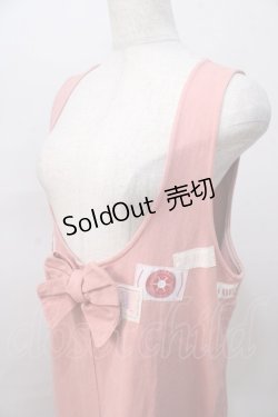 画像3: PINK HOUSE / ワッペンリボン付きジャンパースカート  ピンク Y-25-08-02-078-LO-OP-SZ-ZY