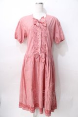 PINK HOUSE / ギンガム柄ワンピース  赤 Y-25-08-02-082-LO-OP-SZ-ZY
