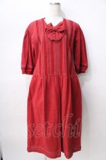 画像1: PINK HOUSE / ピンタックボンワンピース  赤 Y-25-08-02-086-LO-OP-SZ-ZT228 (1)