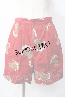 画像1: PINK HOUSE / パイナップル柄ハーフパンツ  赤 Y-25-08-02-090-LO-PA-SZ-ZY