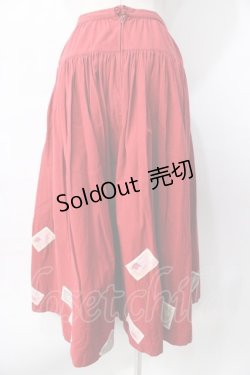 画像2: PINK HOUSE / 旗ワッペンデニムスカート  赤 Y-25-08-02-094-LO-SK-SZ-ZY