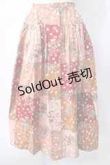 PINK HOUSE / いちごパッチワークスカート  ブラウン×赤×ピンク Y-25-08-02-095-LO-SK-SZ-ZY
