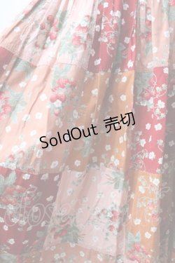 画像3: PINK HOUSE / いちごパッチワークスカート  ブラウン×赤×ピンク Y-25-08-02-095-LO-SK-SZ-ZY