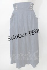 axes femme / パール釦デザインデニムスカート  インディゴ Y-25-08-02-099-AX-SK-SZ-ZY