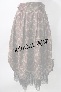 axes femme / ブロッサム柄ドロストスカート  茶 Y-25-08-02-100-AX-SK-SZ-ZY